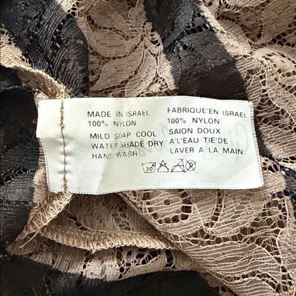 VTG Lace High Waist Shorts Size EU 40 Stripes Loungewear Coquette 90s Retro - Picture 8 of 9